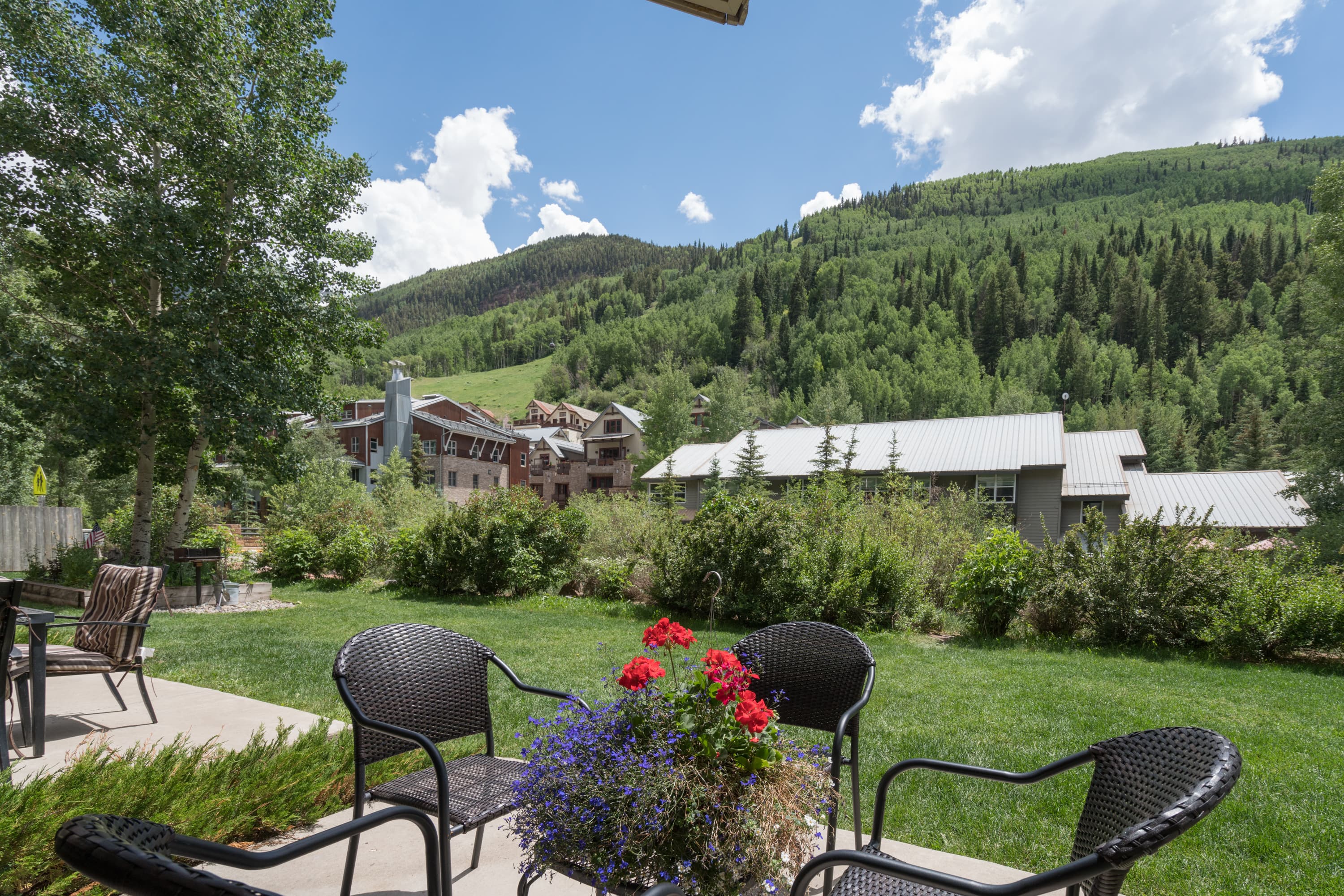 What a perfect you view the patio at a River Song