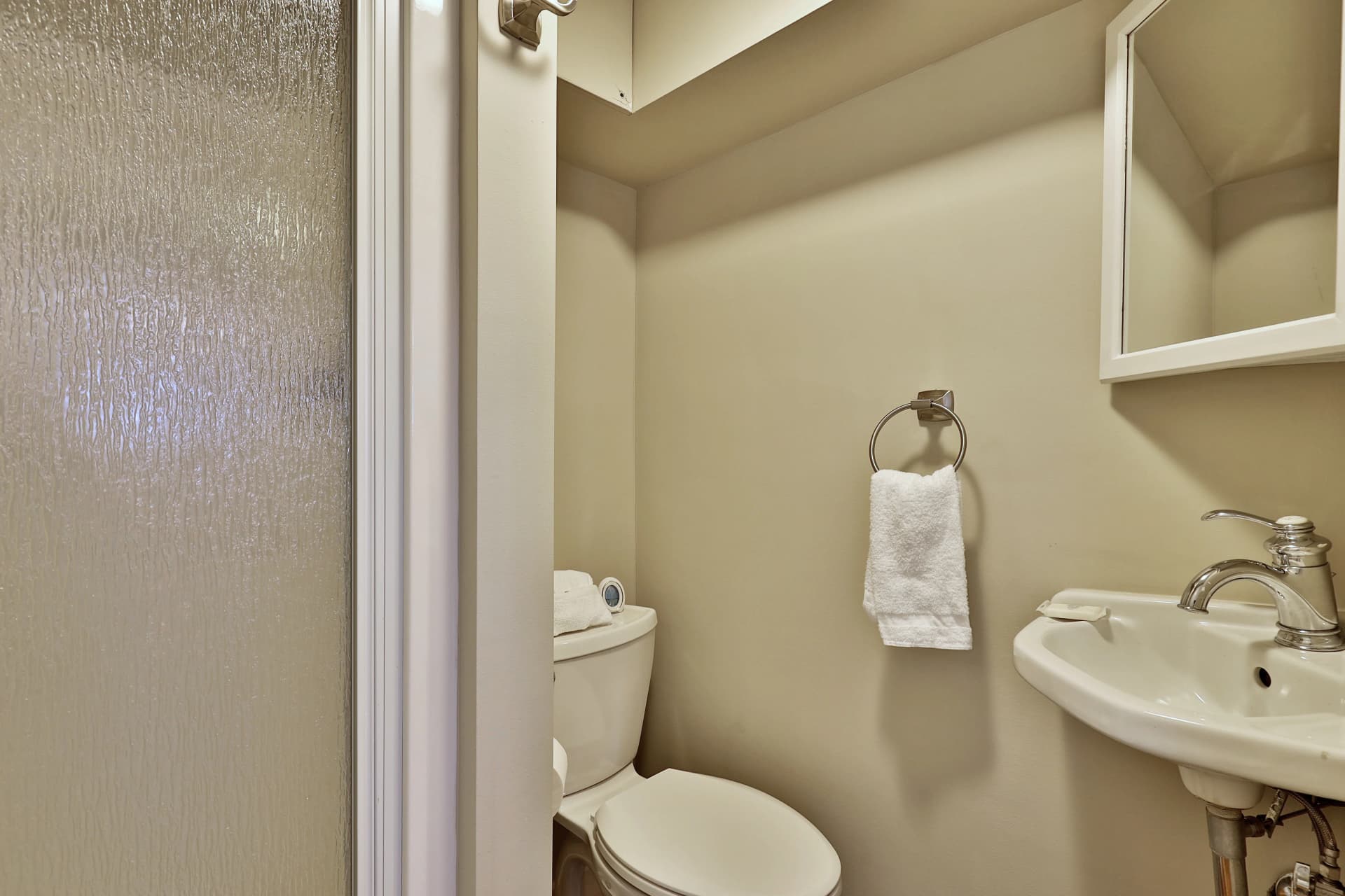 Bathroom with shower only.