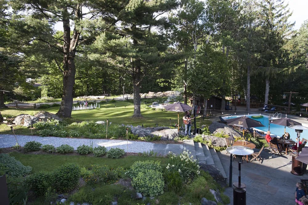 Outdoor banquet area